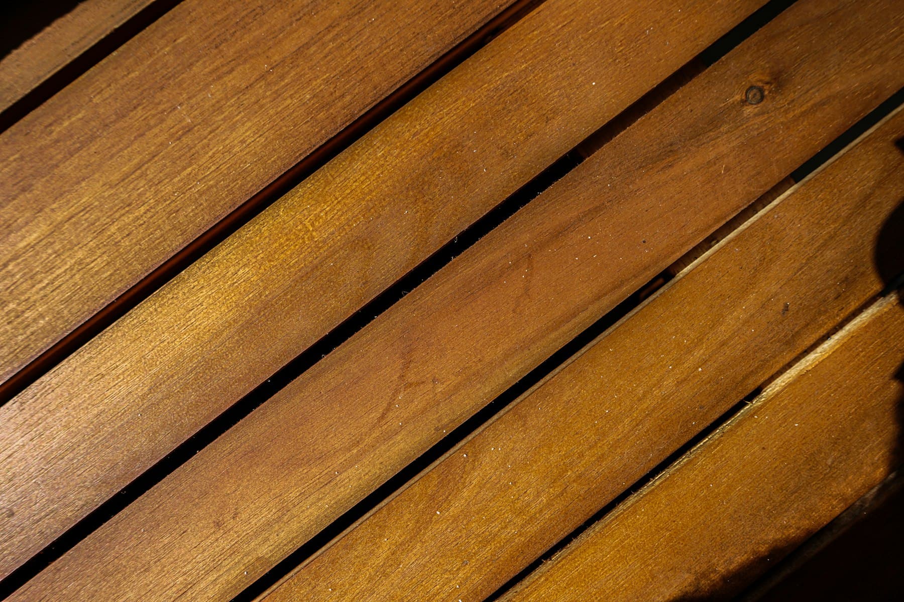 Close-up of warm stained wood boards